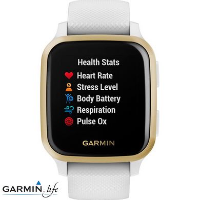 Смарт-годинник Garmin Venu Sq White/Light Gold