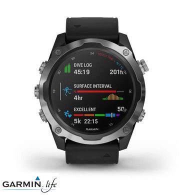 Смарт-годинник Garmin Descent Mk2 Stainless Steel with Black Band