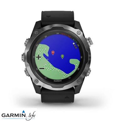 Смарт-годинник Garmin Descent Mk2 Stainless Steel with Black Band