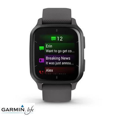Смарт-годинник Garmin Venu Sq 2 Slate Aluminum Bezel with Shadow Gray Case and Silicone Band