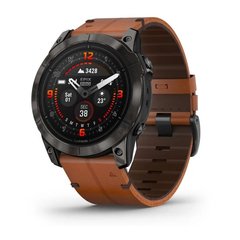 Смарт-годинник Garmin Epix Pro Gen 2 Sapphire 51mm Carbon G. DLC Tit. with Chestnut L. Band