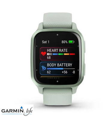Смарт-часы Garmin Venu Sq 2 Metallic Mint Aluminum Bezel with Cool Mint Case and Silicone Band