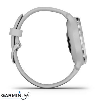 Смарт-годинник Garmin Venu 2S Silver Stainless Steel Bezel with Mist Gray Case and Silicone Band