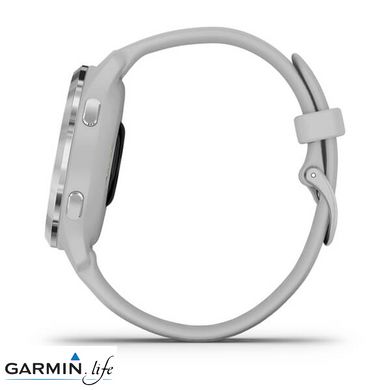 Смарт-годинник Garmin Venu 2S Silver Stainless Steel Bezel with Mist Gray Case and Silicone Band