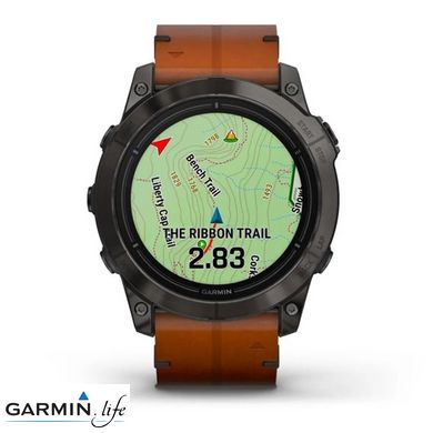 Смарт-годинник Garmin Epix Pro Gen 2 Sapphire 51mm Carbon G. DLC Tit. with Chestnut L. Band