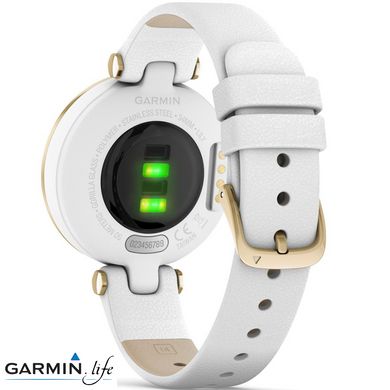 Спортивний годинник Garmin Lily Light Gold Bezel with White Case and Italian Leather Band 010-02384-B3