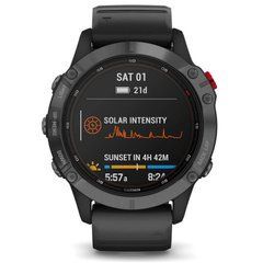 Спортивные часы Garmin Fenix 6 Pro Solar Edition Slate Gray With Black Band 010-02410-15