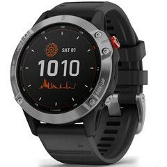 Спортивные часы Garmin Fenix 6 Solar Silver with black band 010-02410-00