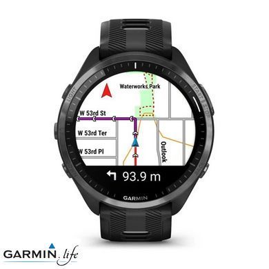 Смарт-часы Garmin Forerunner 965 Carbon Gray Titanium Bezel w. Blk Case and Blk/Powder Gray S. Band