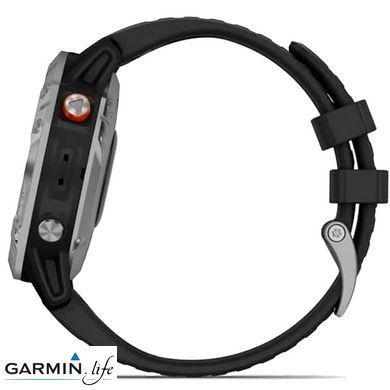 Спортивний годинник  Garmin Fenix 6 Solar Silver with black band 010-02410-00