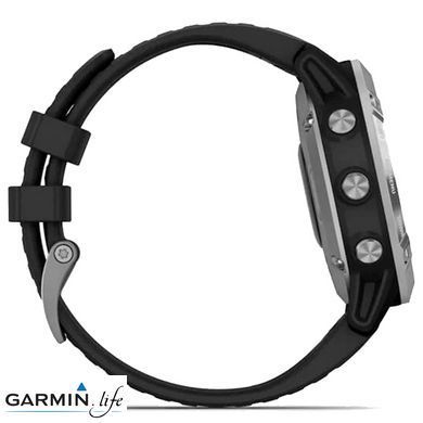 Спортивний годинник  Garmin Fenix 6 Solar Silver with black band 010-02410-00