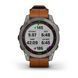 Смарт-годинник Garmin Fenix 7 Sapphire Solar Titanium with Chestnut Leather Band