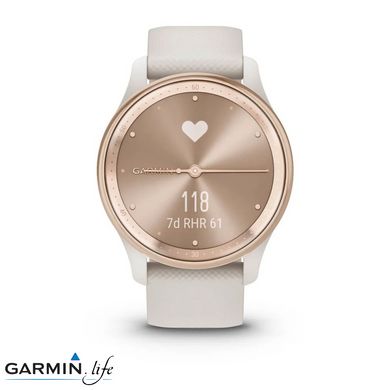 Смарт-годинник Garmin Vivomove Trend Peach Gold S. Steel Bezel w. Ivory Case and S. Band