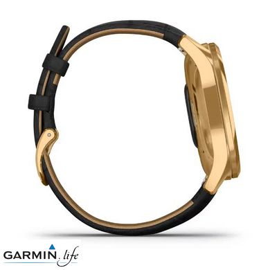 Смарт-годинник Garmin vivomove Luxe Pure Gold-Black Leather