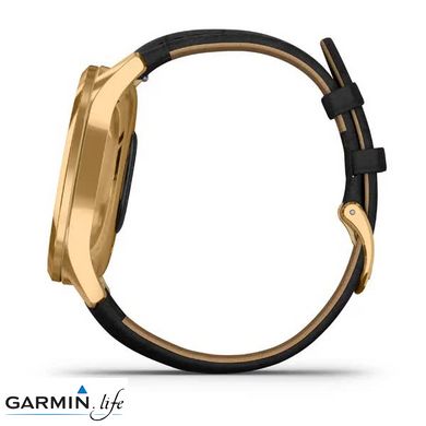 Смарт-годинник Garmin vivomove Luxe Pure Gold-Black Leather