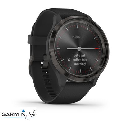 Смарт-годинник Garmin Vivomove 3 Slate Stainless Steel Bezel w. Black and Silicone B.