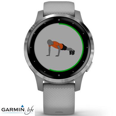 Смарт-годинник Garmin vivoactive 4S Powder Gray/Silver 010-02172-03