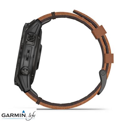 Смарт-годинник Garmin Epix (Gen 2) Sapphire - B. Titanium w. Chestnut L. Band