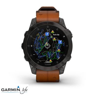 Смарт-годинник Garmin Epix (Gen 2) Sapphire - B. Titanium w. Chestnut L. Band