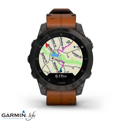 Смарт-годинник Garmin Epix (Gen 2) Sapphire - B. Titanium w. Chestnut L. Band