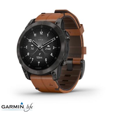 Смарт-годинник Garmin Epix (Gen 2) Sapphire - B. Titanium w. Chestnut L. Band