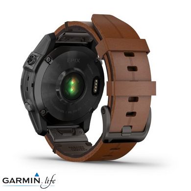 Смарт-годинник Garmin Epix (Gen 2) Sapphire - B. Titanium w. Chestnut L. Band