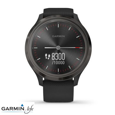 Смарт-годинник Garmin Vivomove 3 Slate Stainless Steel Bezel w. Black and Silicone B.