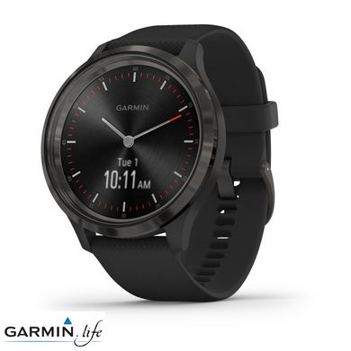 Смарт-годинник Garmin Vivomove 3 Slate Stainless Steel Bezel w. Black and Silicone B.