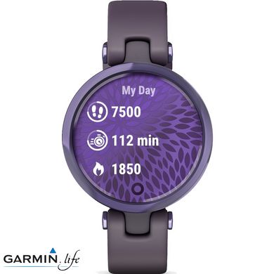 Спортивний годинник Garmin Lily Midnight Orchid Bezel with Deep Orchid Case and Silicone Band