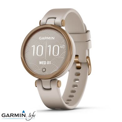 Спортивний годинник Garmin Lily Rose Gold Bezel with Light Sand Case and Silicone Band