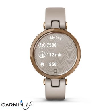 Спортивний годинник Garmin Lily Rose Gold Bezel with Light Sand Case and Silicone Band