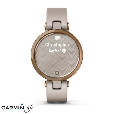 Спортивний годинник Garmin Lily Rose Gold Bezel with Light Sand Case and Silicone Band