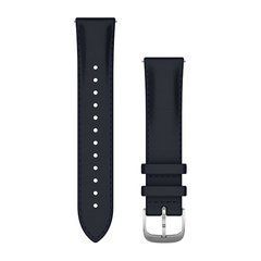 Ремінець Garmin Leather 20 mm темно-синій з тисненням і сріблястою фурнітурою