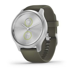 Смарт-годинник Garmin vivomove Style Silver-Moss Green Silicone