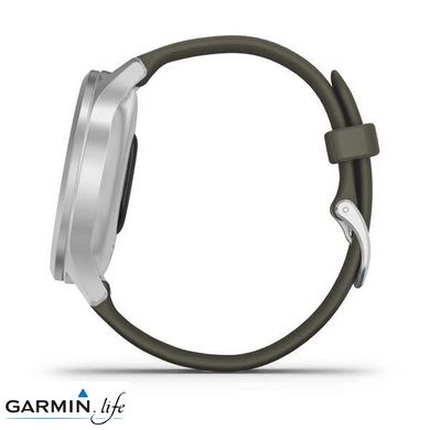 Смарт-годинник Garmin vivomove Style Silver-Moss Green Silicone