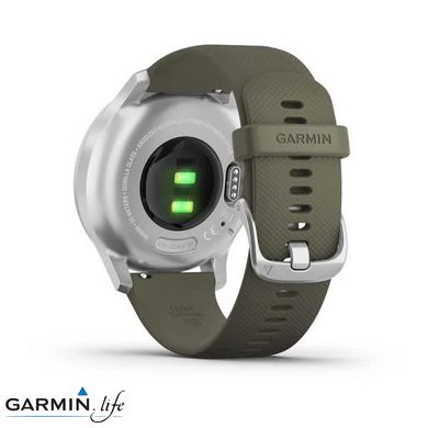 Смарт-годинник Garmin vivomove Style Silver-Moss Green Silicone