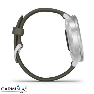 Смарт-годинник Garmin vivomove Style Silver-Moss Green Silicone