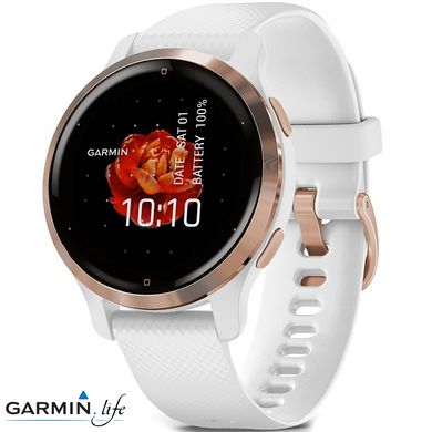 Смарт-годинник Garmin Venu 2S Rose Gold Bezel with White Case and Silicone Band