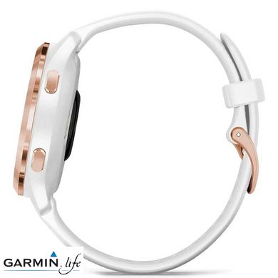 Смарт-годинник Garmin Venu 2S Rose Gold Bezel with White Case and Silicone Band