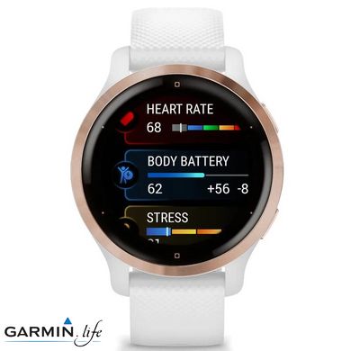 Смарт-годинник Garmin Venu 2S Rose Gold Bezel with White Case and Silicone Band