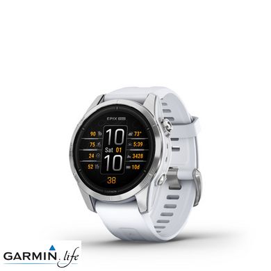 Смарт-годинник Garmin Epix Pro Gen 2 42mm Silver w. Whitestone Band