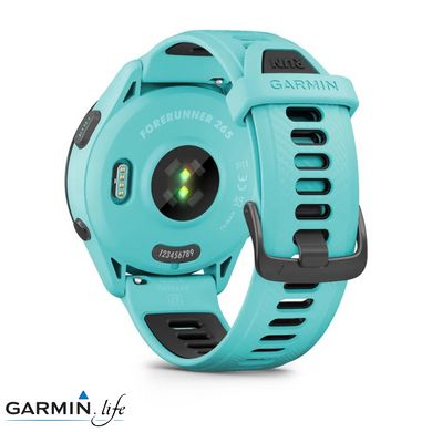 Смарт-годинник Garmin Forerunner 265 Black Bezel w. Aqua Case and Aqua/Black Silicone Band