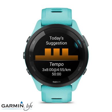 Смарт-годинник Garmin Forerunner 265 Black Bezel w. Aqua Case and Aqua/Black Silicone Band