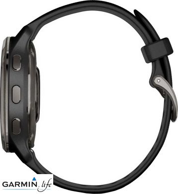 Смарт-годинник Garmin Venu 2 Plus Slate Stainless Steel Bezel with Black Case and Silicone Band 010-02496-11