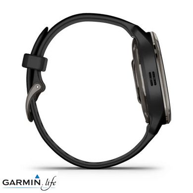 Смарт-годинник Garmin Venu 2 Plus Slate Stainless Steel Bezel with Black Case and Silicone Band 010-02496-11