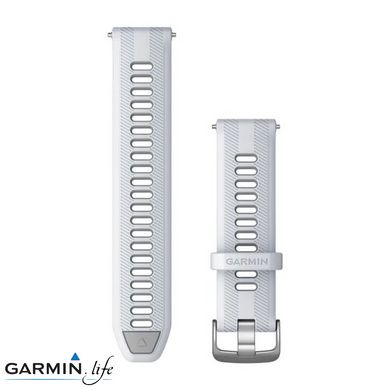 Ремінець Garmin для Forerunner 965 Whitestone/Powder Gray with Silver Hardware 22mm