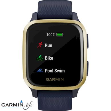 Смарт-годинник Garmin Venu Sq Music Edition Navy/Gold