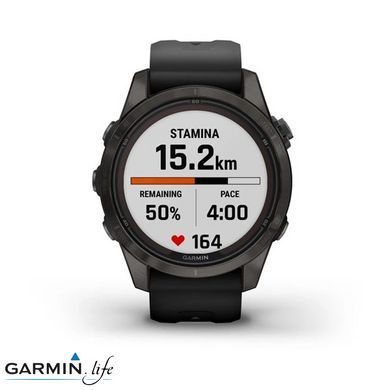 Смарт-годинник Garmin Fenix 7S Pro Sapphire Solar Carbon G. DLC Tit. with Black Band
