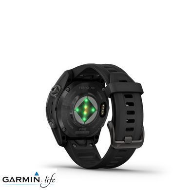 Смарт-годинник Garmin Fenix 7S Pro Sapphire Solar Carbon G. DLC Tit. with Black Band