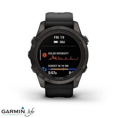 Смарт-годинник Garmin Fenix 7S Pro Sapphire Solar Carbon G. DLC Tit. with Black Band